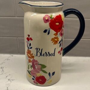 NWT Home Essentials Floral Cream Pitcher